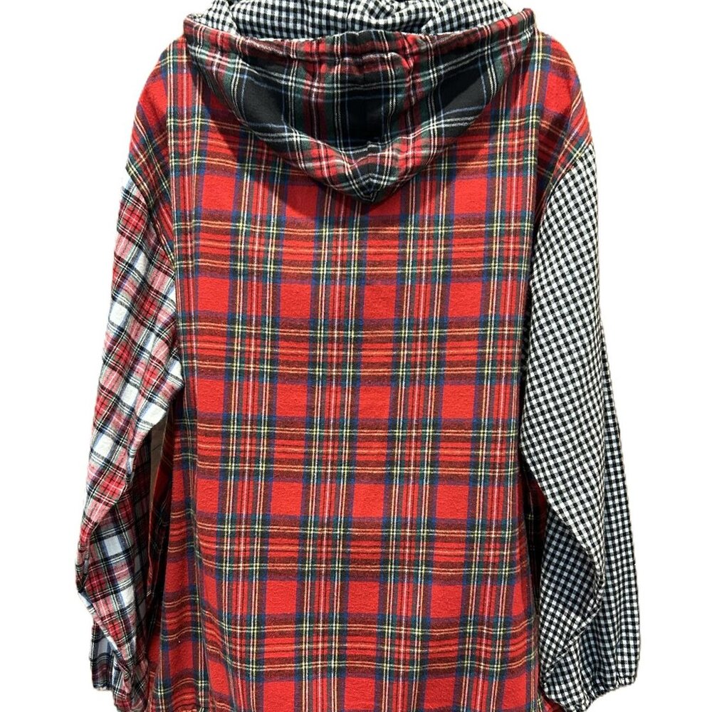 Plaid Patchwork Flannel Pullover Jacket (New) - image 8